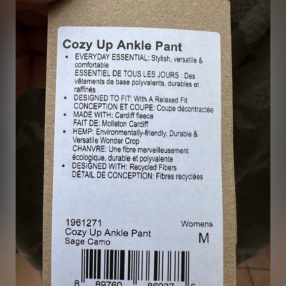 NWT Prana Women’s Cozy Up Ankle Pant in Sage Camouflage Size Medium - Picture 4 of 4